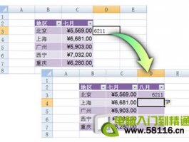 Excel2007自动添加表格字段标题功能