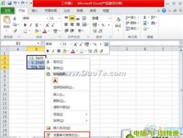 Excel2010中设置数值格式